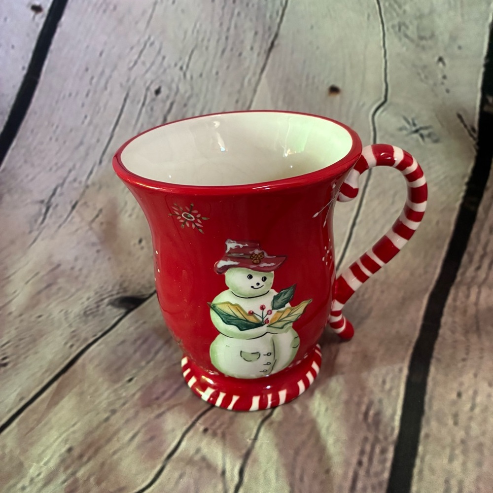5/$20 Tracy Porter Jolly Ol'‎ Snowy Ceramic Coffee Cocoa Tea Cup Mug Snowman GUC